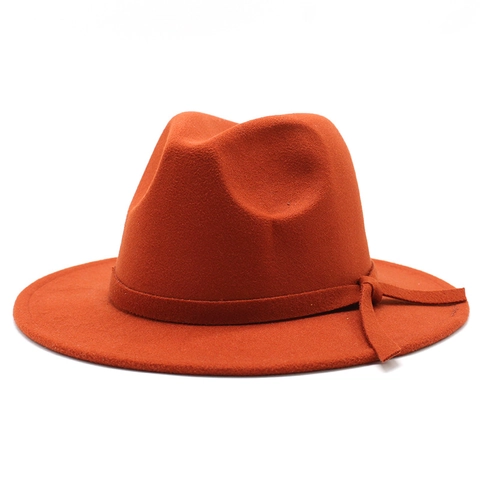 Classic Cotton Polyester Felt Fedora Hat Wide Flat Brim Jazz Cap With Band Bow Vintage British Style For Men Women
