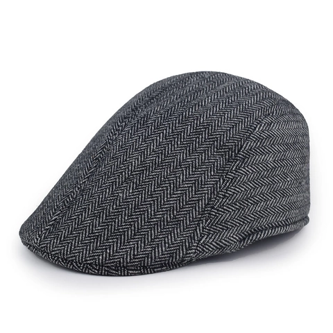 Vintage Britischer Stil Schiebermütze Für Herren Damen Wollmischung Fischgrätenmuster Karo Ivy Baskenmütze Winter Warm