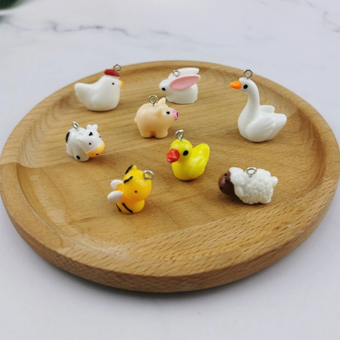 Cartoon Animal Charms Resin And Metal DIY Jewelry Making Pendants For Earrings Necklaces Bracelets Crafts Mini Kawaii