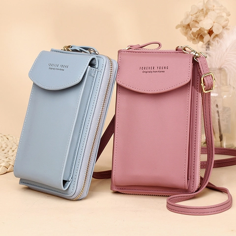 Borsa Tracolla Per Cellulare Donna Pelle PU Portafoglio Multifunzionale Grande Capacità Stile Streetwear Tracolla Lunga