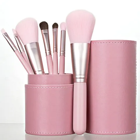 Professional Makeup Brushes Wood Handle Synthetic Fiber Portable Mini Cosmetic Tools For Powder Eyeshadow Blending Soft Bristles
