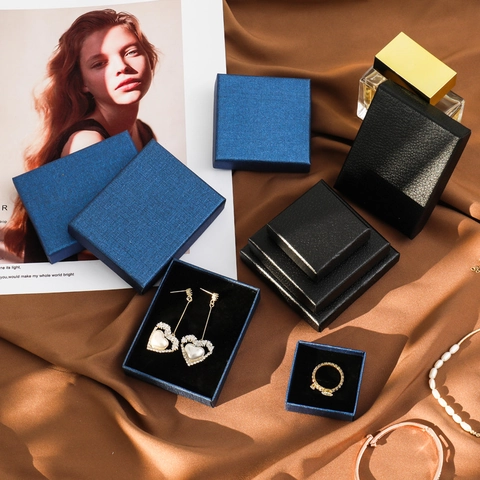 Schmuckverpackung Box Dünne Karton Strukturierte Hülle Für Ohrringe Ringe Halsketten Armbänder Geschenkdisplay Mit Schwamm