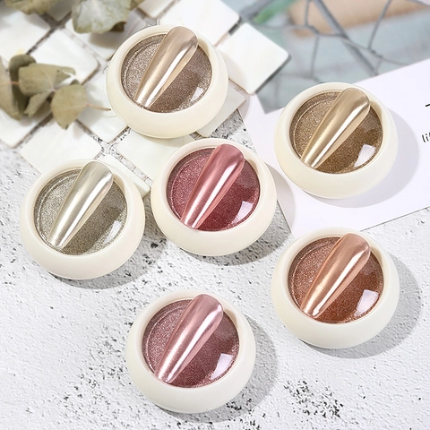 Solid Mirror Powder Metallic Chrome Nail Art Puder Glimmer Maniküre DIY Dekoration Multicolor Hochglanz Reflektierendes Finish
