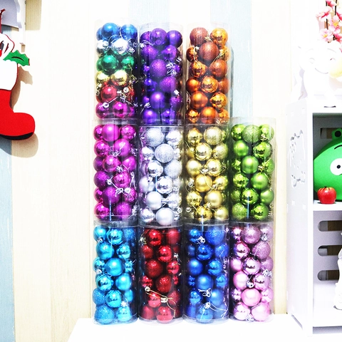 Christmas Ball Ornaments PVC Plastic Shiny Matte Glitter Surface Electroplated Hanging Holiday Tree Party Decor Supplies
