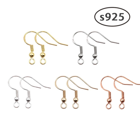 Earring Hooks Jewelry Making Findings With 925 Hallmark Fishhook Ear Wires For Handmade DIY Crafts Accessories