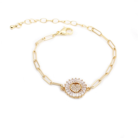 Bracciale A Catena Cubana Con Pendente A Cuore Rame Placcato Oro Zirconia Regolabile Gioielli Hip Hop Da Donna