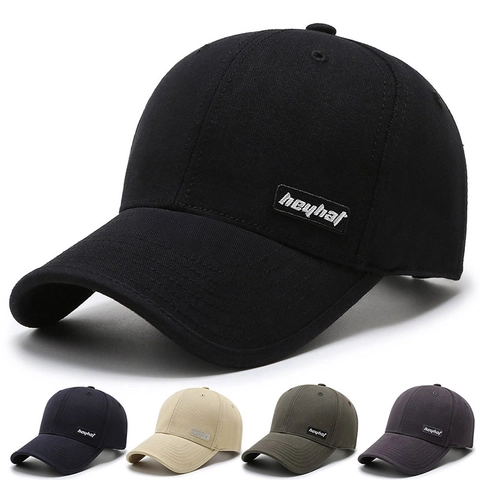 Casquette de Baseball Simple en Coton pour Hommes Mode Coréenne Écusson Lettre Protection Solaire Réglable Bord Incurvé Chapeau