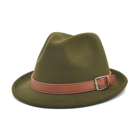 Cappello Fedora Di Lana Vintage Berretto Jazz Retrò Con Fibbia In Cintura Di Pelle PU Per Uomini Donne Viaggi Casual Accessorio