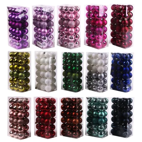 Christmas Tree Decoration Balls Plastic Shatterproof Hanging Ornaments For Holiday Party Home Decor Mixed Textures Multicolored