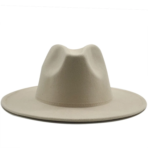 Cappello Fedora Retro Feltro Di Lana Cashmere Tesa Larga Stile Jazz Per Viaggi All Aperto Protezione Solare Unisex Elegante