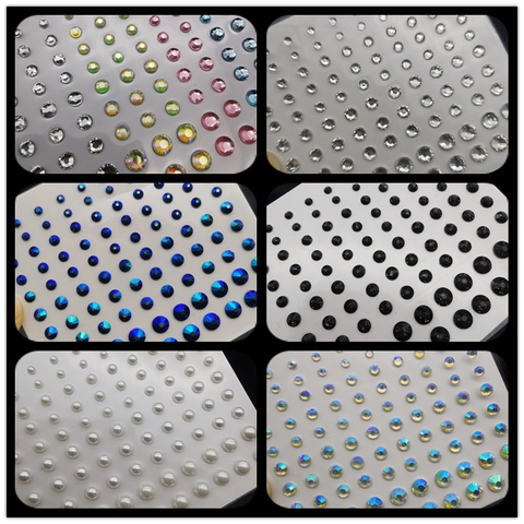 Face Gems Eye Rhinestone Stickers Self Adhesive Acrylic Artificial Pearl Body Art Makeup Decoration Festival Party