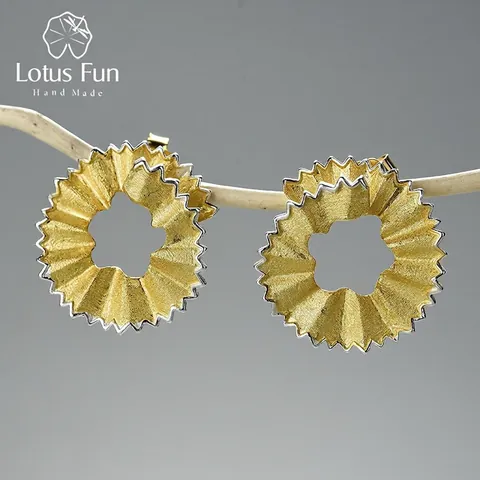 Creative Pencil Shavings 925 Sterling Silver Stud Earrings Gold Silver Plated Handmade Geometric Earrings For Women Original Jewelry
