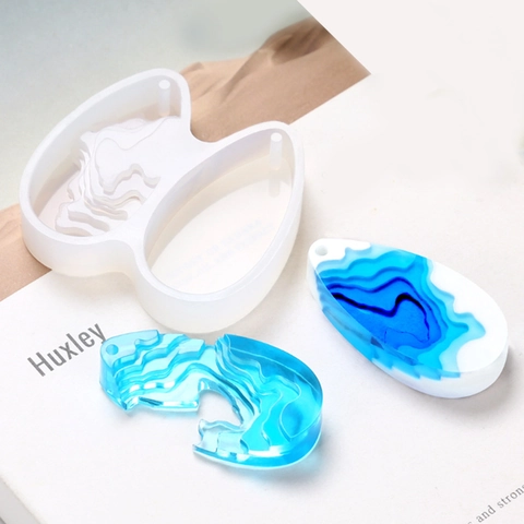 Silicone Mold For DIY Jewelry Making Crystal Epoxy Resin Island Landscape Pendant Wave Pattern Handmade Craft Tool