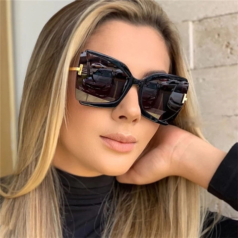 Oversized Vlinder Zonnebril Dames PC Frame AC Lenzen UV Bescherming Retro Cat Eye Trendy Outdoor Mode Brillen