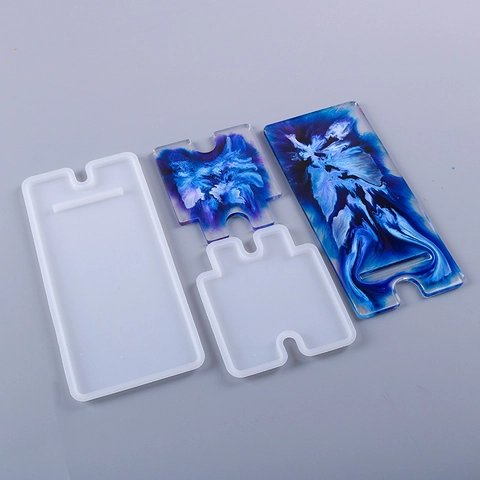 Silicone Molds For DIY Resin Phone Stand Desktop Tablet Holder Epoxy Casting Mirror Surface Handmade Craft Tools