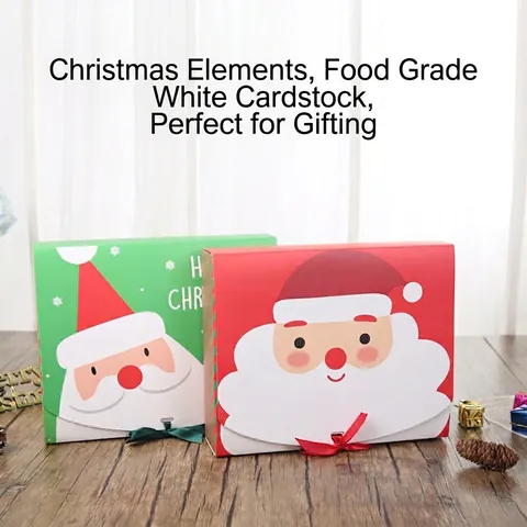 Weihnachtsgeschenkbox Weihnachtsmann Cartoon Karton Verpackung Für Süßigkeiten Partyabend Mit Bandschleife
