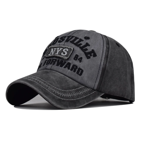 Vintage Gewaschene Baumwolle Baseballkappe Für Damen Herren Distressed Bestickt NYS Buchstabe Muster Verstellbarer Outdoor Sonnenhut