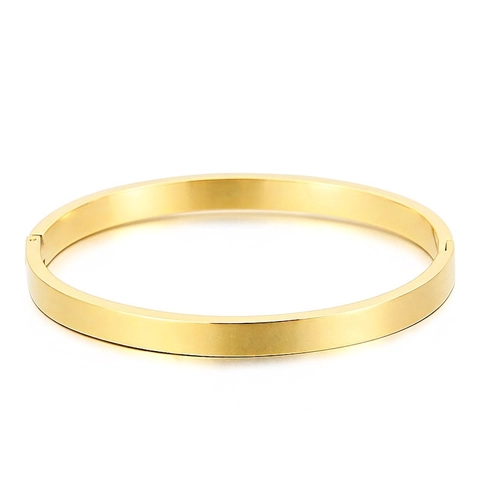 Bracciale Rigido In Acciaio Inossidabile Lucido Minimalista Polsino Geometrico A Cerniera Gioielli Unisex