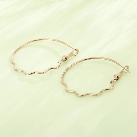 Orecchini A Cerchio Con Bordo Ondulato Grandi Acciaio Inossidabile Chic Minimalista Esagerato Orecchini Tondi Per Donna