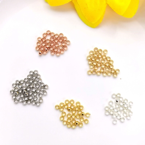 Copper Crimp Beads Positioning Spacer Beads For DIY Jewelry Making Bracelet Necklace Beading Findings Color Retention Gold Plated
