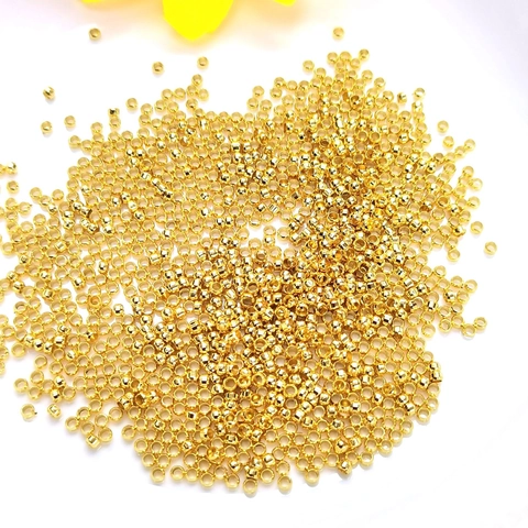 Copper Crimp Beads Positioning Spacer Beads For DIY Jewelry Making Bracelet Necklace Beading Findings Color Retention Gold Plated