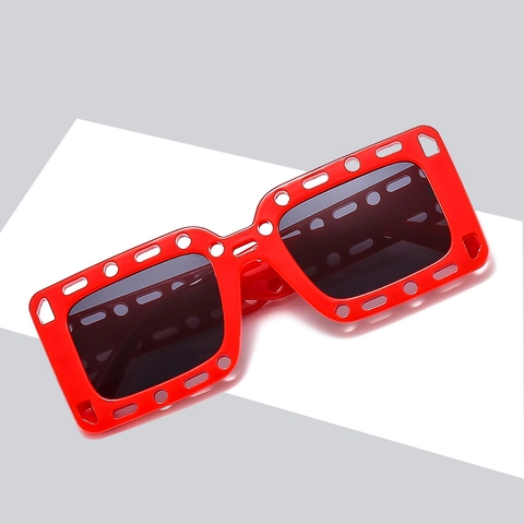 Square Hollow Out Sunglasses UV400 Protection PC Frame Fashion Hip Hop Trendy Eyewear For Men Women Outdoor Decor