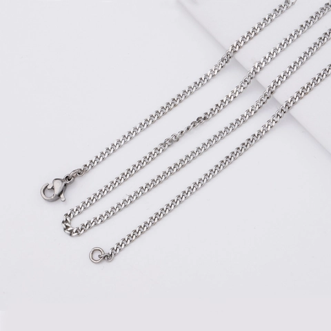 Collar De Cadena De Eslabones Cubanos De Acero Inoxidable Pulido Espejo Estilo Hip Hop Punk Joyería Para Hombres Mujeres
