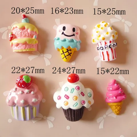 Ciondoli Per Dessert In Resina Accessori Per Cover Del Telefono Fai Da Te Miniature Alimentari Gelato Torta Forme Di Popcorn