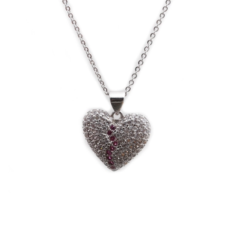 Collana Con Pendente A Cuore Rame Zircone Bianco Rosa Design Split Pave Catena Box Gioielli Romantici Per Donna