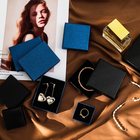 Schmuckverpackung Box Dünne Karton Strukturierte Hülle Für Ohrringe Ringe Halsketten Armbänder Geschenkdisplay Mit Schwamm