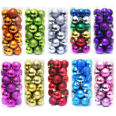 Christmas Ball Ornaments PVC Plastic Shiny Matte Glitter Surface Electroplated Hanging Holiday Tree Party Decor Supplies