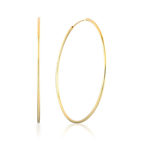 Große Kreolen Mit 925 Sterling Silber Ohrstecker Minimalistische Polierte Kupfer Runde Mode Schmuck Für Frauen