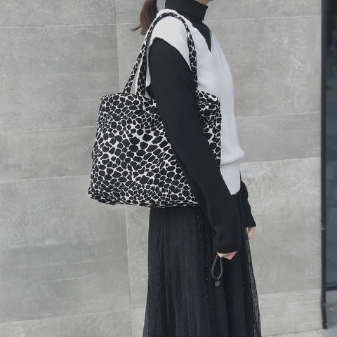 Zebra Luipaard Print Canvas Tote Tas Grote Capaciteit Katoen Koreaanse Stijl Veelzijdige Schoudertas Voor Dames