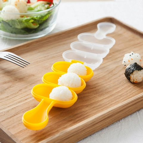 Rice Ball Mold Shake Shake DIY Sushi Maker Plastic Food Mold With Rice Spoon Kitchen Tool For Kids Bento