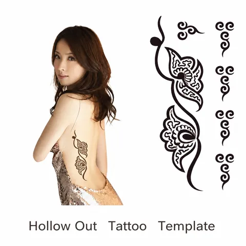 Henna Tattoo Stencils Hollow Body Painting Stencils For Temporary Art Mandala Floral Design Reusable Plastic DIY Accessories