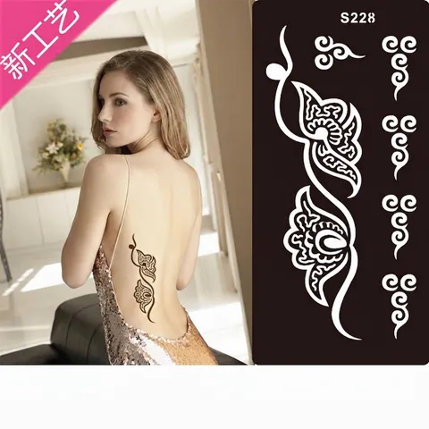 Henna Tattoo Schablonen Hohlkörper Malerei Schablonen Für Temporäre Kunst Mandala Blumen Design Wiederverwendbare Kunststoff DIY Zubehör
