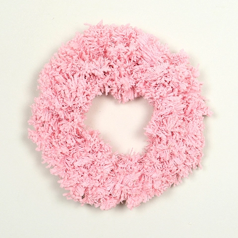 Christmas Wreath Pink Flocked Artificial Garland Hanging Decoration For Front Door Wall Home Festive Party Holiday Decor
