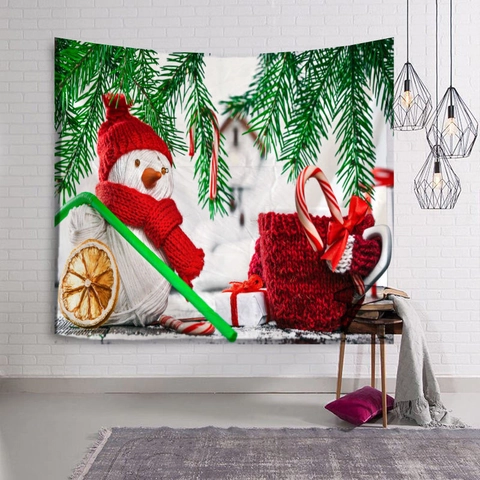 Christmas Wall Tapestry Polyester Hanging Cloth For Home Bedroom Dormitory Decoration Festive Background HD Printing