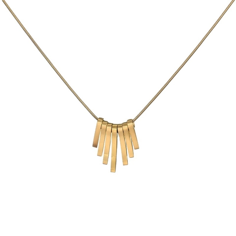 Collana con Ciondolo in Acciaio al Titanio Minimalista per Donna Oro Argento Ciondolo a Barra Geometrica Catena a Serpente