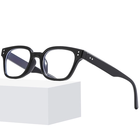 Occhiali Da Vista Quadrati Anti Luce Blu Montatura PC Lenti AC Moda Rivetti Retro Occhiali Neutri Per Donna E Uomo Di Tendenza
