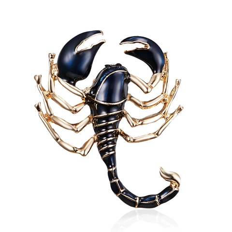 Vintage Scorpion Brooch Pin For Women Alloy Gold Tone Enamel Insect Shape Lapel Decoration Fashion Accessory Gift