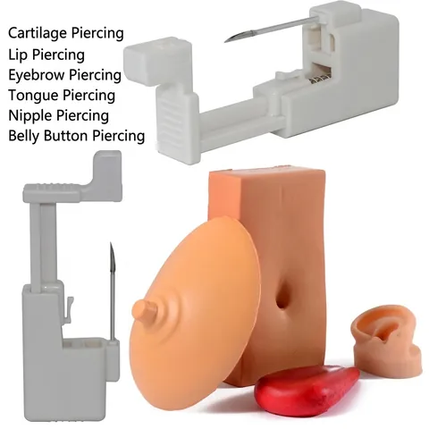 Professional Disposable Sterile Body Piercing Gun Surgical Steel Needle And Titanium Jewelry For Lip Nose Belly Piercing