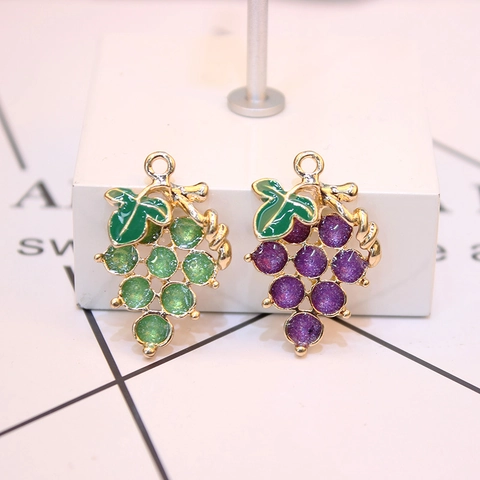 Colgantes De Uva De Aleación Esmaltada Para Fabricación De Joyas DIY Collar Pendientes Llavero Accesorios