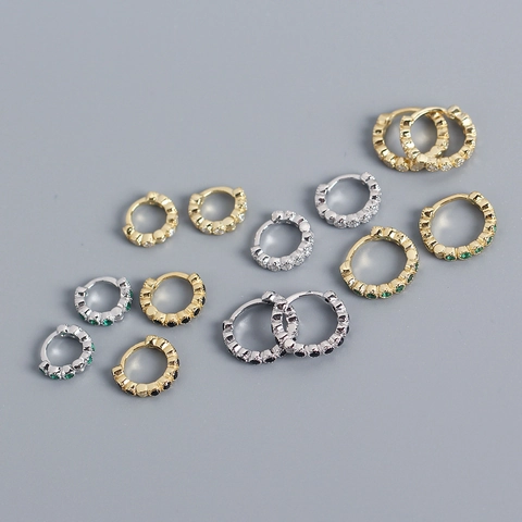 Huggie Hoop Ohrringe 925 Sterlingsilber Winzige Minimalistische Zirkonia Strass Trendiger Schmuck Für Damen