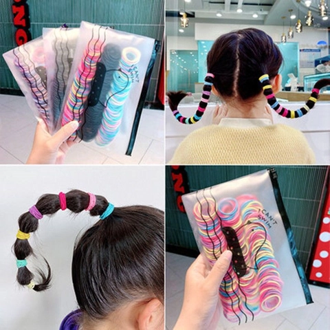 Elastic Hair Ties Colorful Rubber Bands High Elasticity Soft Macaron Hairbands No Damage Accessories For Kids Girls
