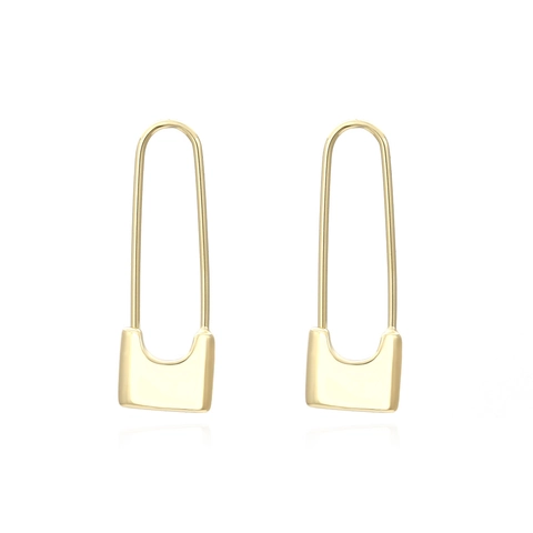 Minimalism Creative Gold Plated Safety Pin Earrings For Women Retro Fashion Geometric Paperclip Hoop Earrings Jewelry Gift