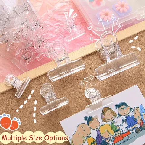 Clip Raccoglitrici In Plastica Trasparente Creative Mollette Bulldog In Acrilico Per Carta Ufficio Scuola Forniture