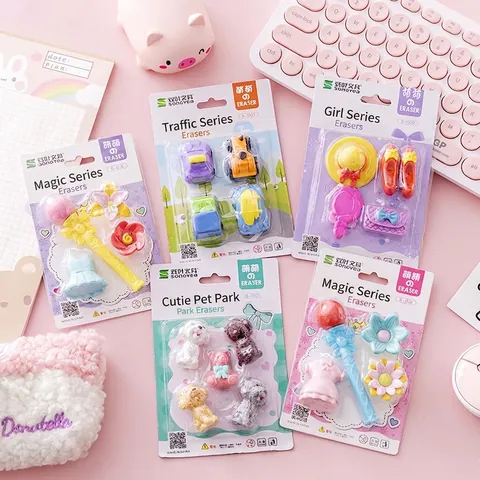 Gomme Da Cancellare Cartoon Per Bambini Puzzle 3D Distaccabili Gomma Articoli Cancelleria Spazio Animale Regali Scuola