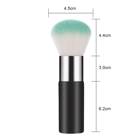 Professionele Losse Poederkwast Zachte Synthetische Vezels Houten Handvat Muntgroen Verloop Make-up Applicatie Tool