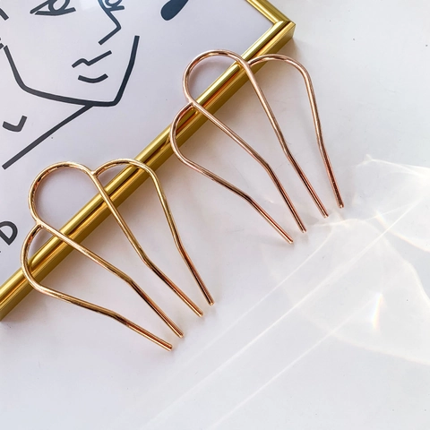 Pic À Cheveux En Alliage En Forme De U Style Français Fourche À Cheveux En Métal Pour Femmes Accessoires De Cheveux Élégants